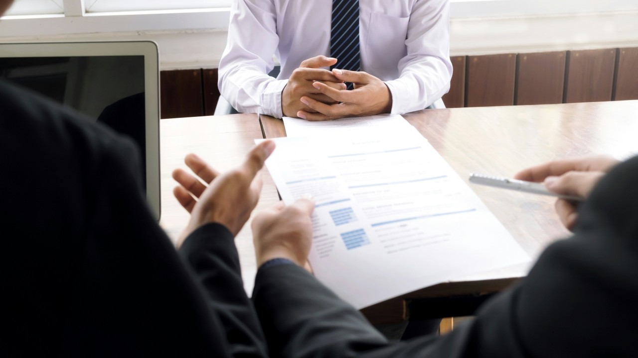 Business meeting with employment attorney